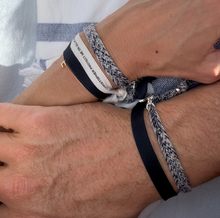 Load image into Gallery viewer, GRAND COTTON BRACELET NAVY BLUE/GREY