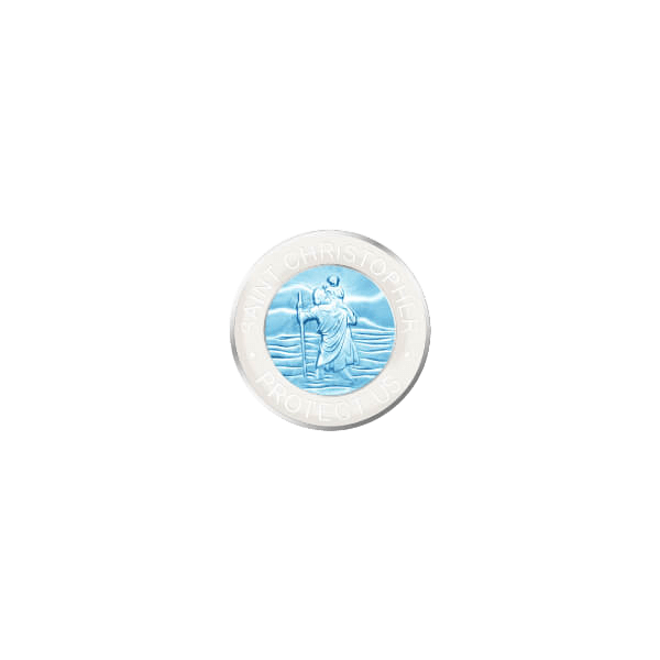 Necklace Small Mini Saint Bali with Chain (white/blue)