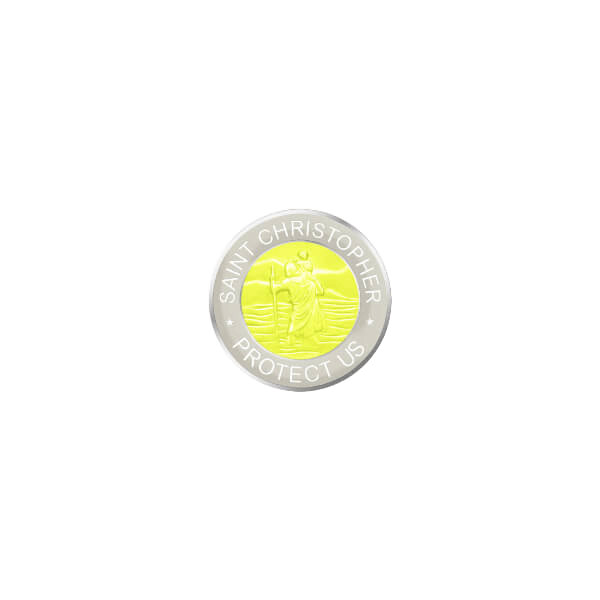 Necklace Small Mini Saint Hong Kong with Chain (white/yellow)