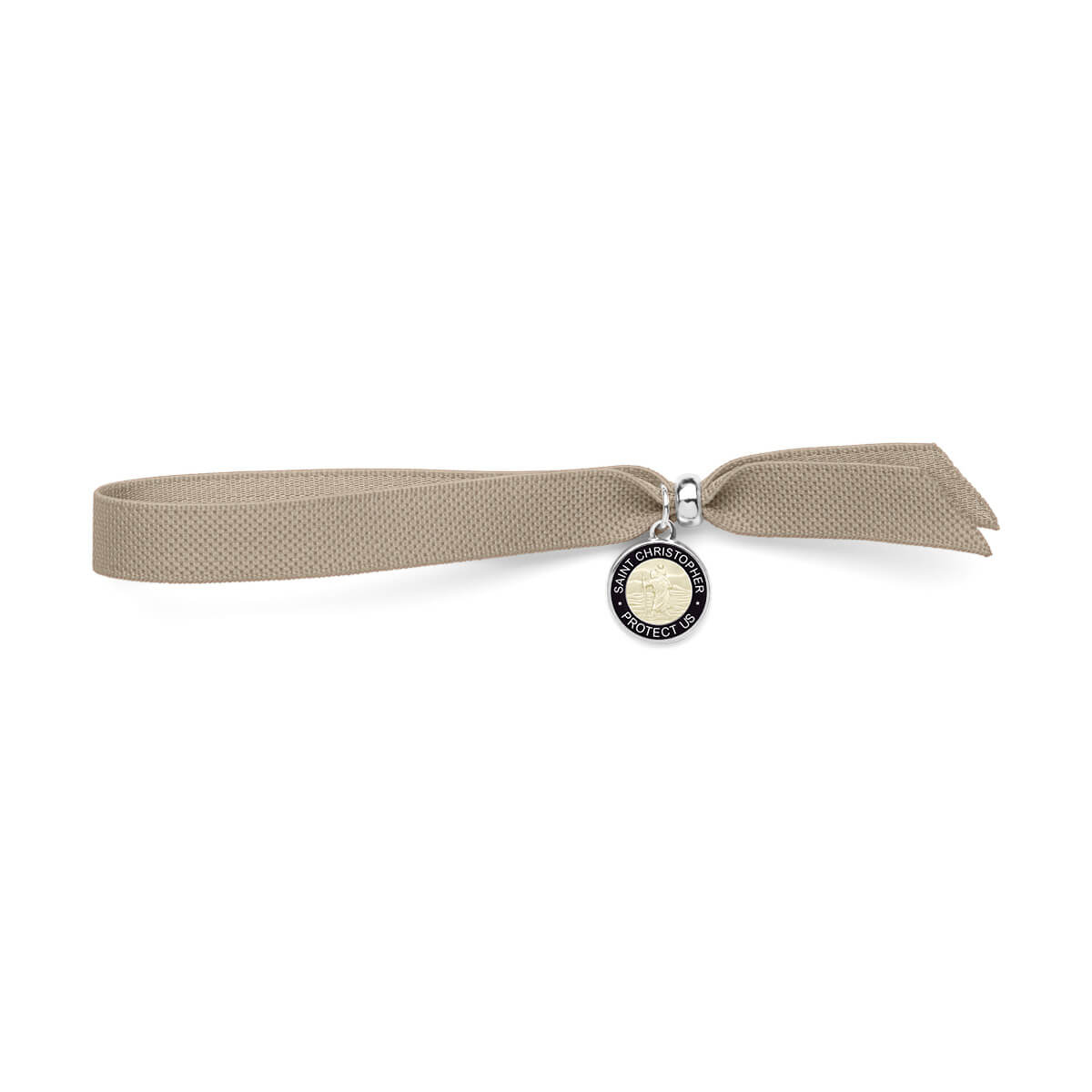 Bracelet Sand Beige Saint Christopher Medallion Talisman for protection